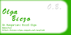 olga biczo business card