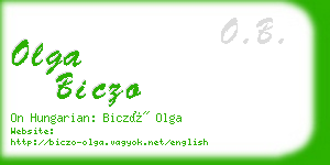 olga biczo business card